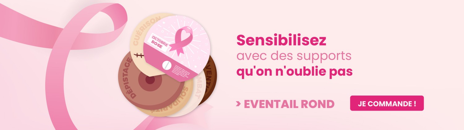 Octobre rose - sensibilisez avec des supports qu'on n'oublie pas - eventail rond