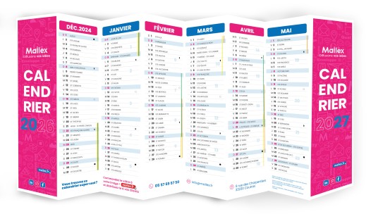 Image principale de l'article Calendrier dépliant XXL